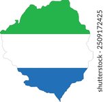 Sierra Leone Flag in Map, Sierra Leone Map with Flag, Country Map, Sierra Leone Map with Flag, Nation Flag Sierra Leone