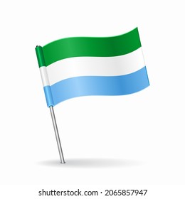 Sierra Leone flag map pointer layout. Vector illustration.