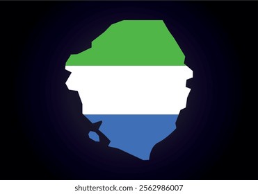 Sierra Leone flag and map vector.