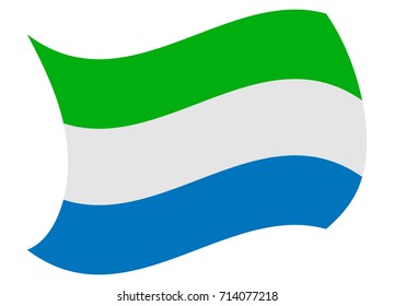 sierra leone flag moved by the wind