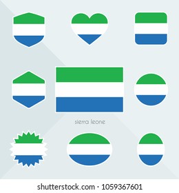 Sierra Leone flag. National flag of Sierra Leone.  Sierra Leone vector flag button.