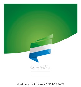 Sierra Leone flag New abstract origami green background banner vector