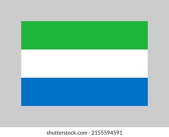 Sierra Leone flag, official colors and proportion. Vector illustration.