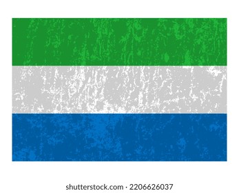 Sierra Leone flag, official colors and proportion. Vector illustration.