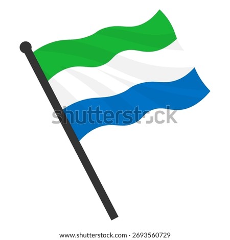 Sierra Leone flag, official colors and proportion correctly. National Sierra Leone flag