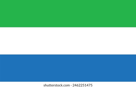 Sierra-Leone-Flaggenbeamte isoliert auf weißem Hintergrund. Vektorillustration. 