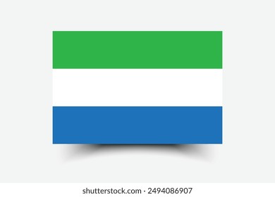 Flagge von Sierra Leone. Flagge von Sierra Leone. Die offizielle Quote. Flag-Symbol. Standardfarbe. Standardgröße. Eine rechteckige Flagge. Computerdarstellung. Digitale Darstellung. Vektorillustration.