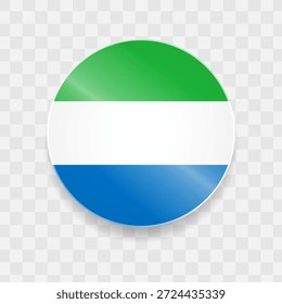  Sierra Leone Flagge auf Knopfglas