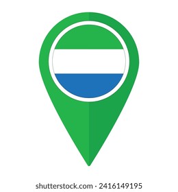 Sierra leone flag on map pinpoint icon isolated. Flag of Sierra leone