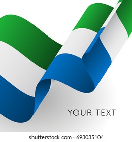 Sierra Leone flag. Patriotic design. Vector illustration.