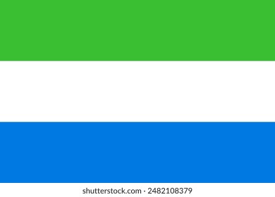 Sierra Leone flag pattern background. Realistic national flag design. Abstract vector template.