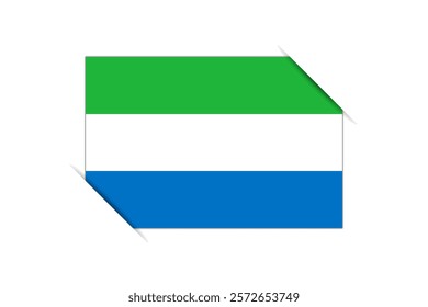 Sierra Leone flag - rectangle colorful flag representing a country cultural identity and heritage. The essence of national pride and unity. Attached by the corners in a paper album