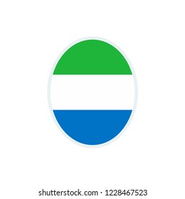 Sierra Leone flag. Sierra Leone round flag.