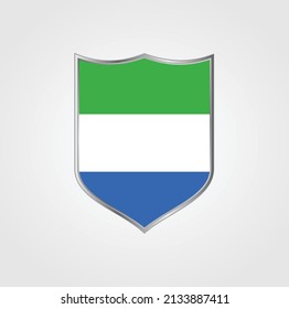 Sierra Leone Flag with Shield Frame