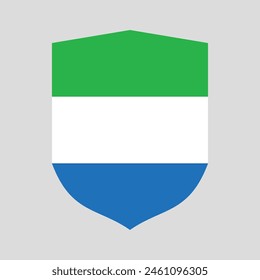 Sierra Leone Flag in Shield Shape