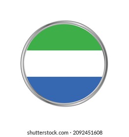 Bandera de Sierra Leona con diseño vectorial de marco plateado