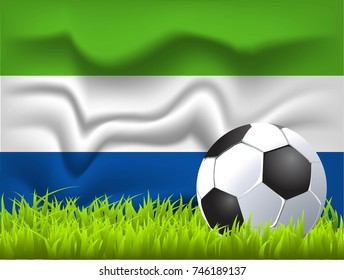 Sierra Leone flag and soccer ball