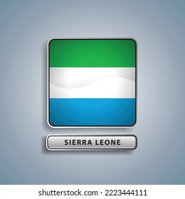 Sierra Leone flag square button vector illustration