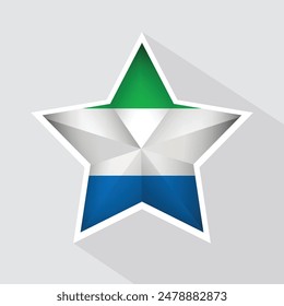 Sierra Leone Flag Star Shape Icon