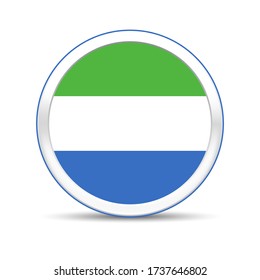 Sierra Leone flag vector in button design. Eps 10 vector illustration.