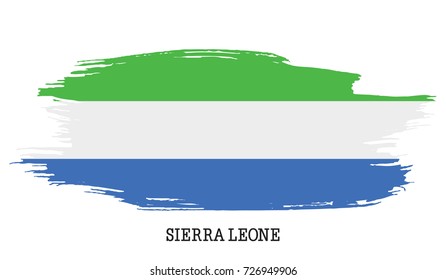 Sierra Leone flag vector grunge paint stroke  