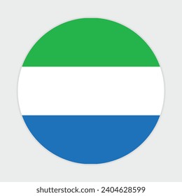 Sierra Leone Flagge Vektorsymbol Design. Sierra Leone kreisförmige Flagge. Runde der Flagge Sierra Leones