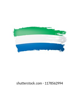 Sierra Leone flag, vector illustration on a white background