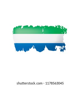 Sierra Leone flag, vector illustration on a white background