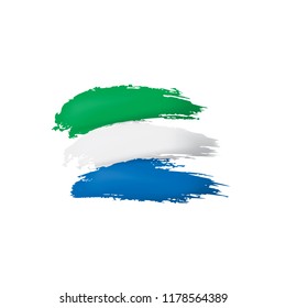 Sierra Leone flag, vector illustration on a white background