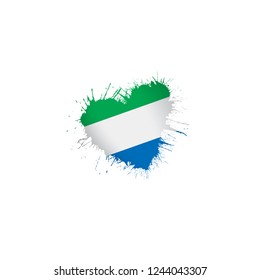 Sierra Leone flag, vector illustration on a white background.