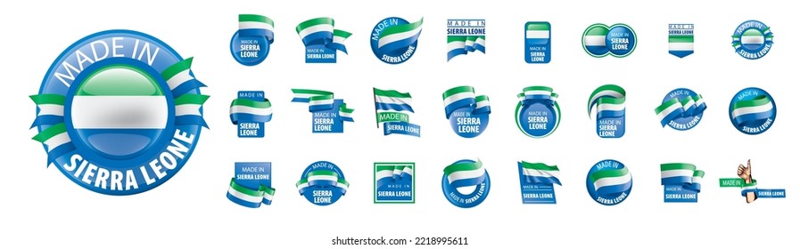 Sierra Leone flag, vector illustration on a white background