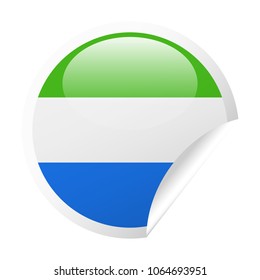 Sierra Leone Flag Vector Round Corner Paper Icon - Illustration