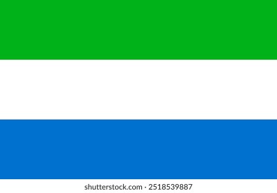 Sierra Leone flag vector. Flag of Sierra Leone sign isolated. National flag of Sierra Leone flat symbol icon for printing of any size. EPS 10