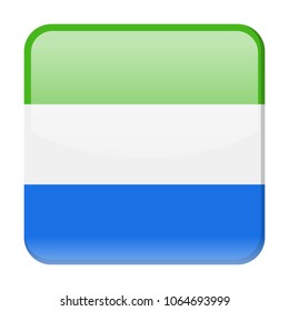 Sierra Leone Flag Vector Square Icon - Illustration