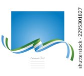 Sierra Leone flag vector. World flags and ribbons. Sierra Leonean flag ribbon on abstract color background