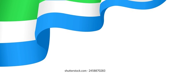 Sierra Leone Flaggenwelle isoliert auf PNG oder transparenter Hintergrund-Vektorillustration.