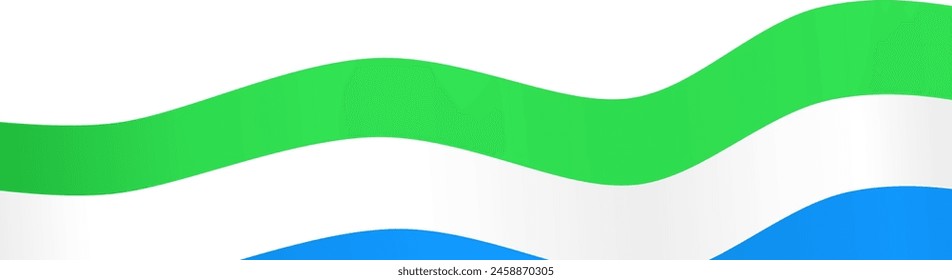 Sierra Leone Flaggenwelle isoliert auf PNG oder transparenter Hintergrund-Vektorillustration.