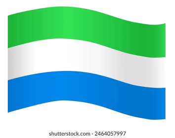 Sierra Leone Flaggenwelle isoliert auf PNG oder transparenter Hintergrund-Vektorillustration.