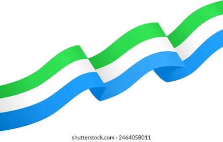 Sierra Leone Flaggenwelle isoliert auf PNG oder transparenter Hintergrund-Vektorillustration.