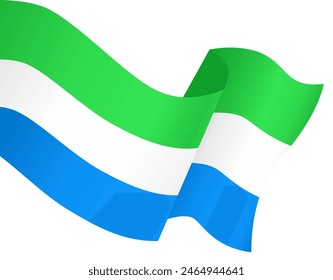 Sierra Leone flag wave isolated on png or transparent background vector illustration.