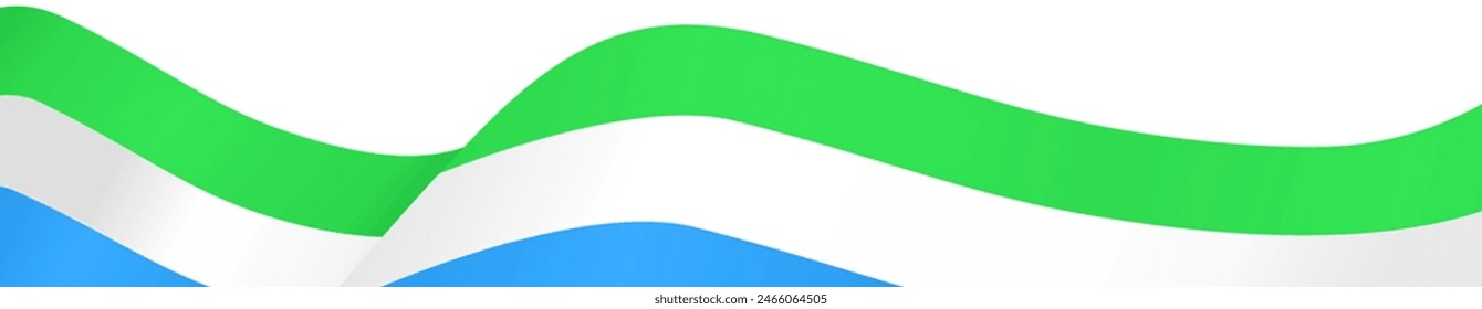 Sierra Leone Flaggenwelle isoliert auf PNG oder transparenter Hintergrund-Vektorillustration.