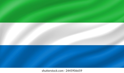 Sierra Leone flag waving. Background. Vector