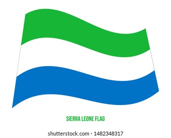 Sierra Leone Flag Waving Vector Illustration on White Background. Sierra Leone National Flag.