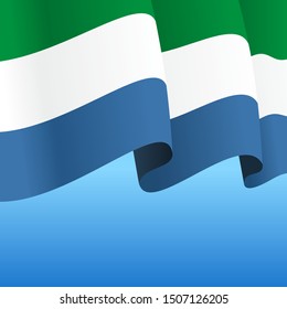 Sierra Leone flag wavy abstract background. Vector illustration.