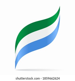 Sierra Leone flag wavy abstract background. Vector illustration.