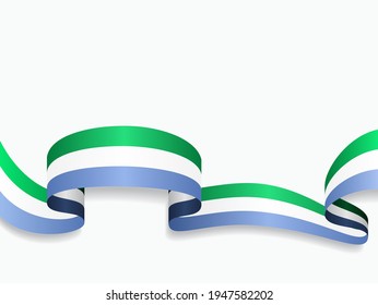 Sierra Leone flag wavy abstract background. Vector illustration.