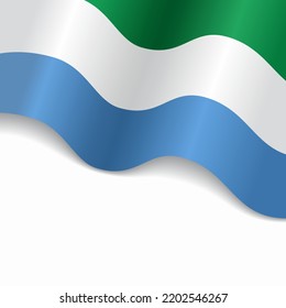 Sierra Leone flag wavy abstract background. Vector illustration.