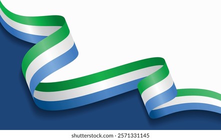 Sierra Leone flag wavy abstract background. Vector illustration.