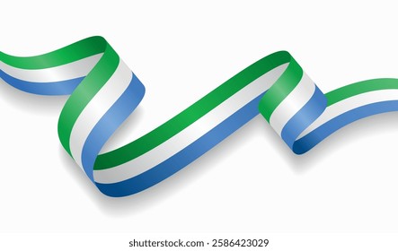 Sierra Leone flag wavy abstract background. Vector illustration.