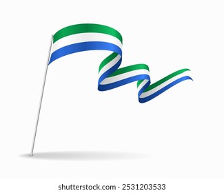 Sierra Leone flag wavy background layout. Vector illustration.